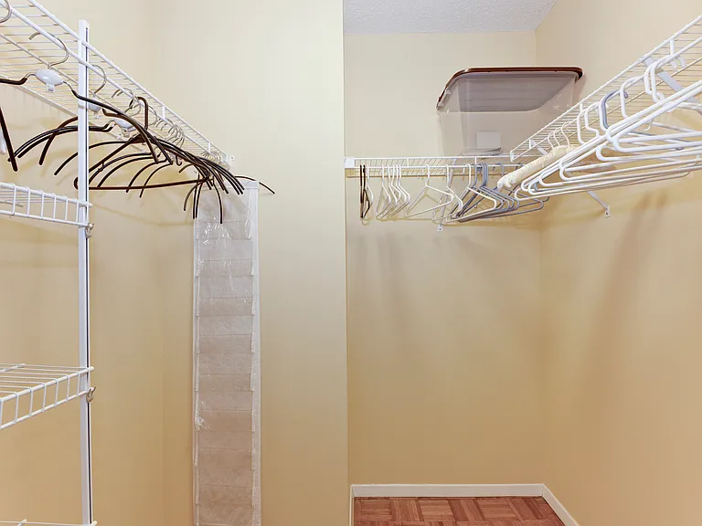 Large, walk-in closet in the bedroom.