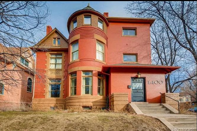 Unit is on the third floor, with great west-facing views from turret windows.