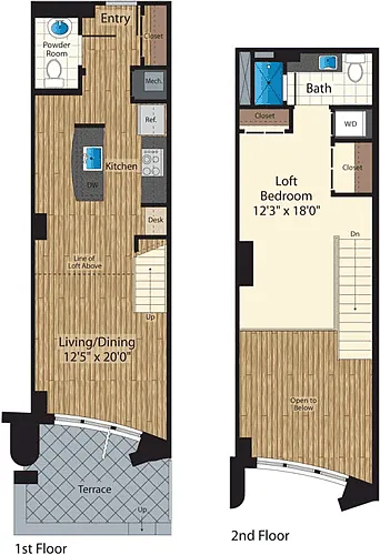 Floor plan One Bedroom A 891