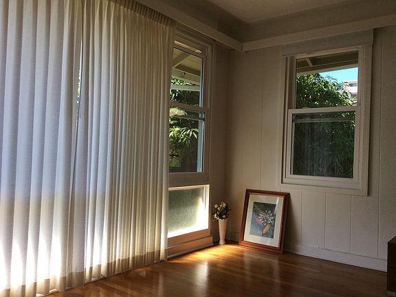 Living room with original wood flooring