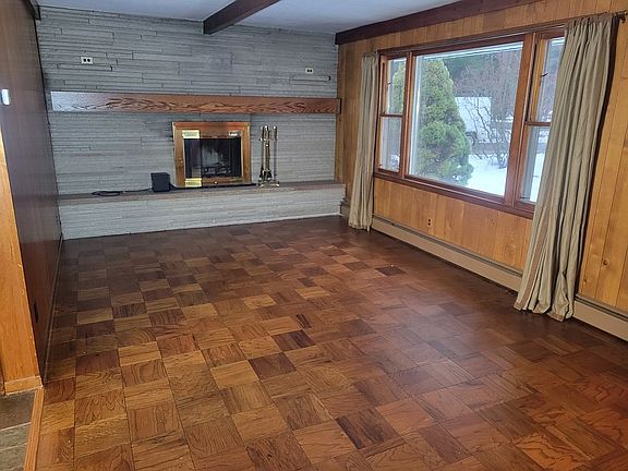living room with fireplace