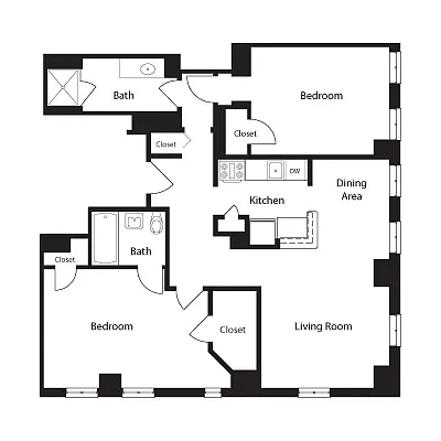 Floor plan 2 BEDROOM 2 BATH