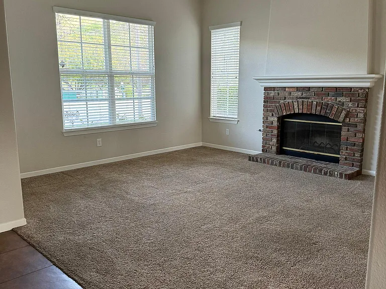 front living room with fireplace