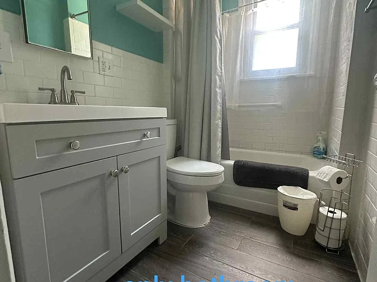 Bathroom, shower, tile floor
