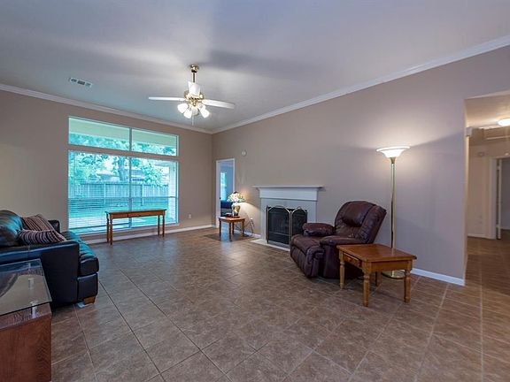 Large, bright den with view of backyard