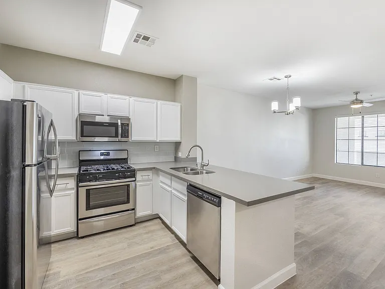 The renovated units at The Michael B offer a modern, open-concept floorplan designed for both comfort and style.