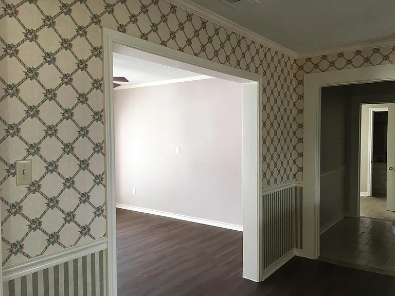 Kitchen looking into dining room