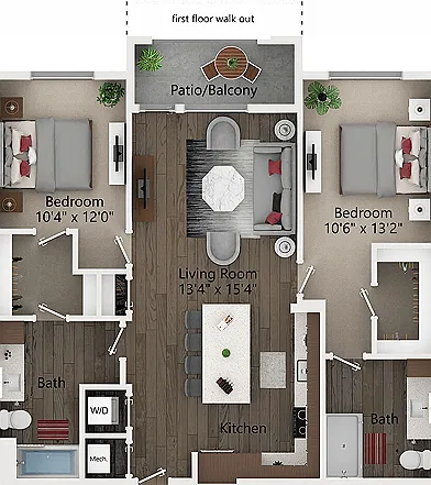 B2 | Two Bedroom Floor Plan B2 | Two Bedroom Floor Plan