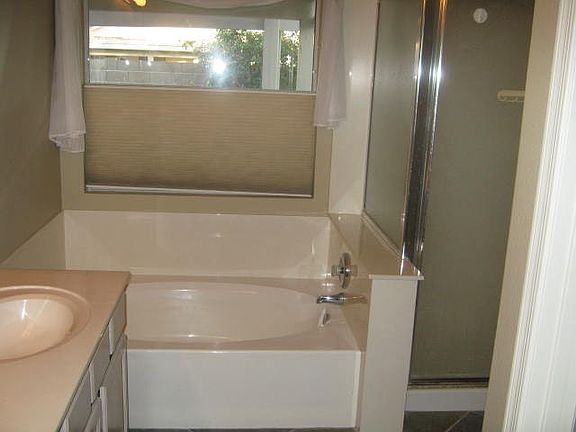 Master Bath has separate tub and shower