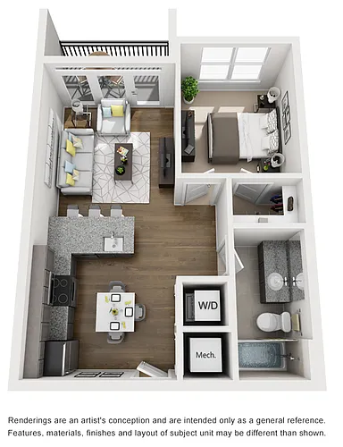 Floor plan Floor Plan A w/Bay One Bedroom / One Bath