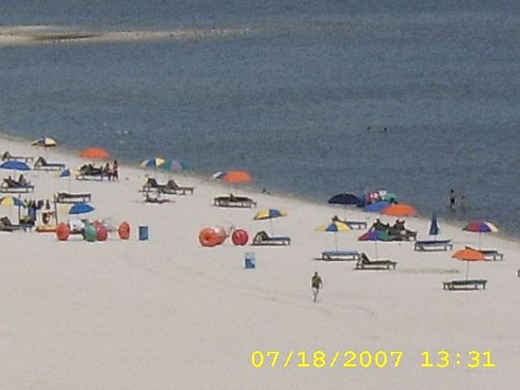 View of beach from condo.