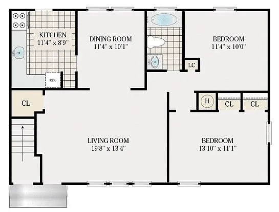 Floor plan Two Bedroom