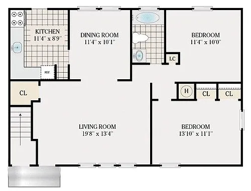 Floor plan Two Bedroom