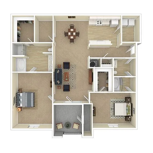 Floor plan 2x2 +Den