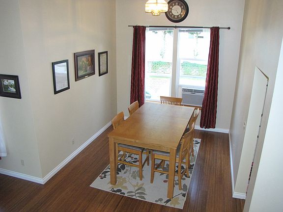 Dining room with vaulted ceilings