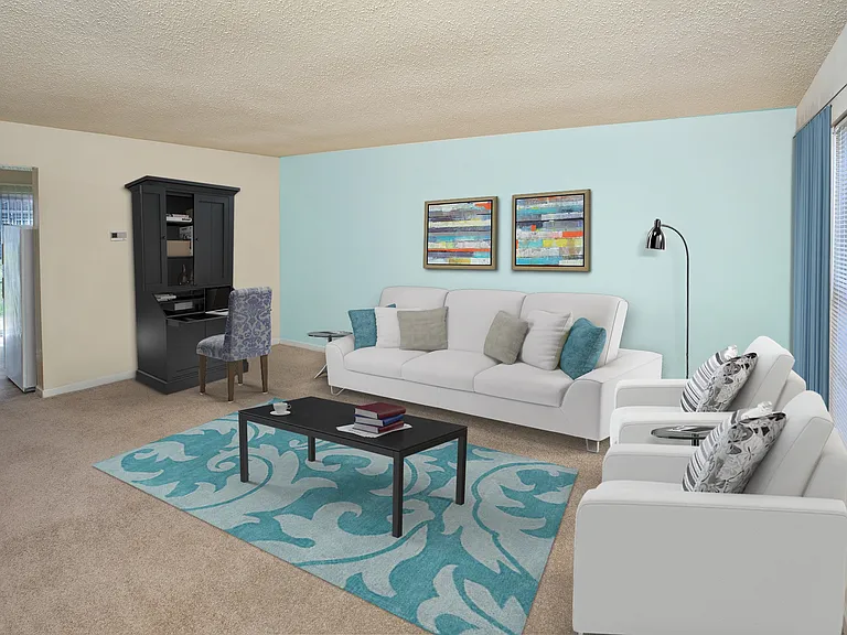 Living room at Woodbriar Apartments