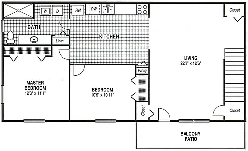 Floor plan 2 Bedroom Garden B