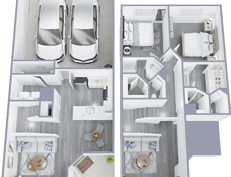 Florentine Townhome Classic Floorplan Diagram