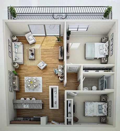 Floor plan Large 2 Bedroom