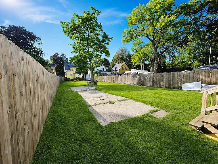 Spacious fenced backyard