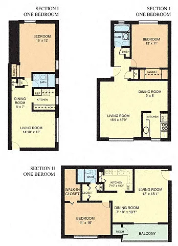 Floor plan One Bedroom (1A) A