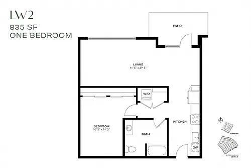 Floor plan One Bedroom Live Work LW2