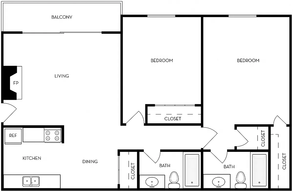 Floor plan Princeton | 2 Bed B
