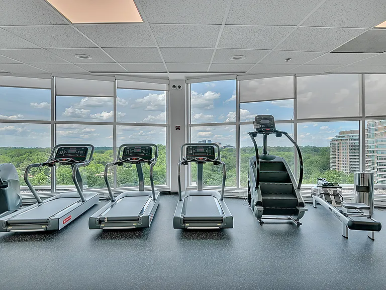 Your new 24/7 fitness center with views of Chevy Chase