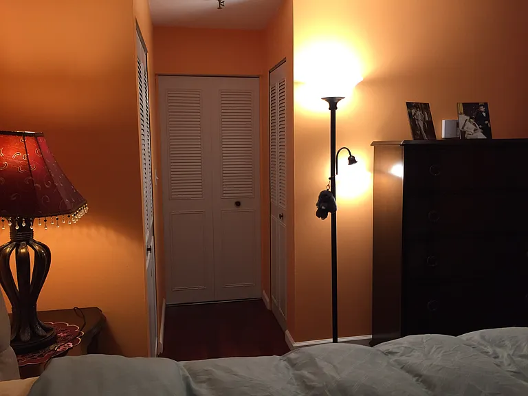 Master bedroom (bedroom#1) with large walk-in closet (middle) and two closest (both side)