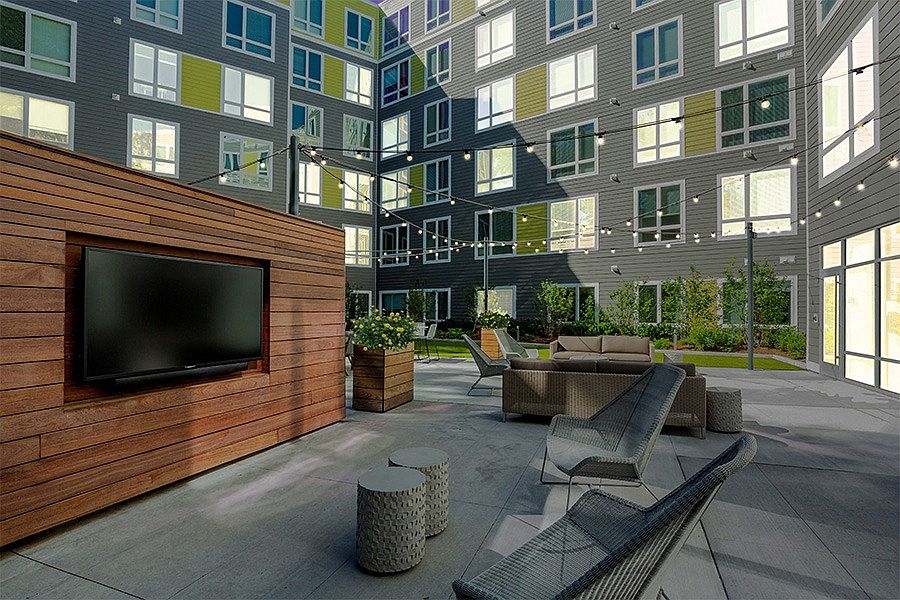 Welcoming common areas inside and out