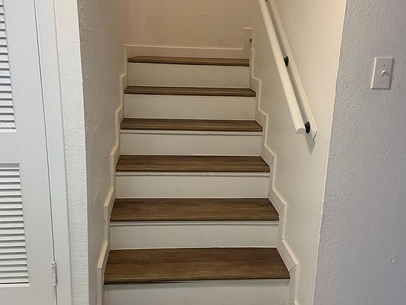 Upstairs vinyl stairs