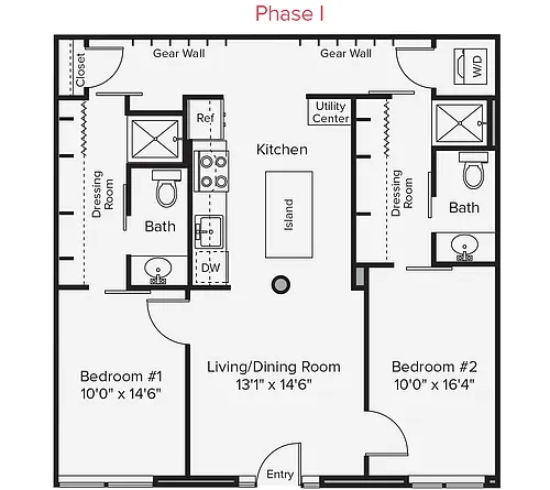 Floor plan B1V-1214sqft