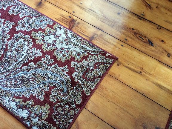 Original wide-plank flooring
