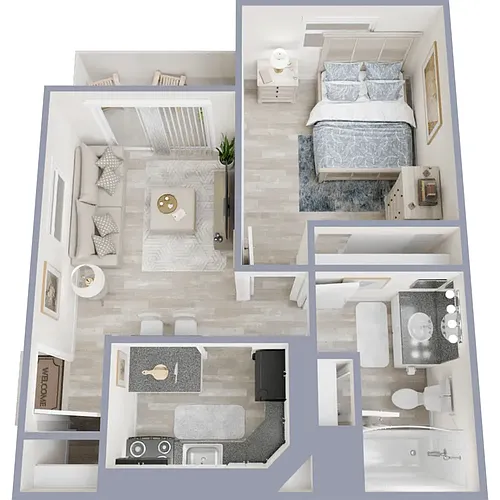 Floor plan One bedroom one bathroom