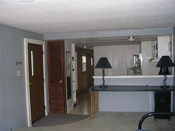The kitchen area looking from the living room.