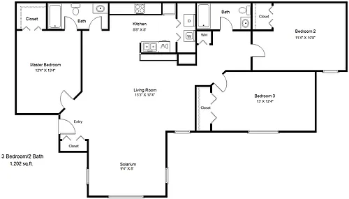Floor plan Three Bedroom