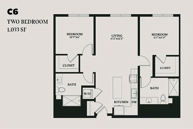 Floor plan Alba Two Bedroom C6