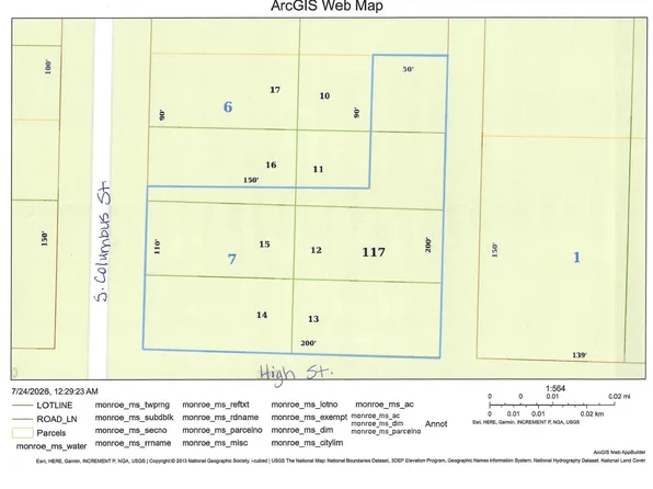 High & Columbus St, Aberdeen, MS 39730