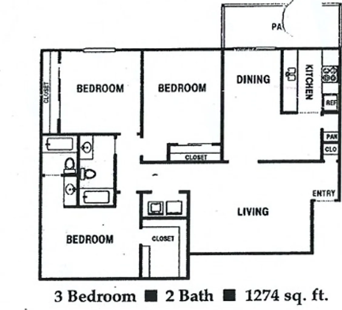 second floor unit - 3 bed, 2 bath condo — Photo 2