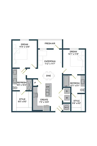 Floor plan B1D