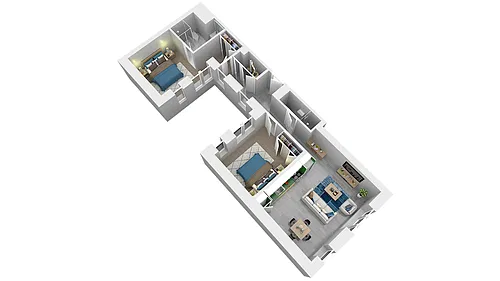 Floor plan 2 Bedroom / 2 Bathroom