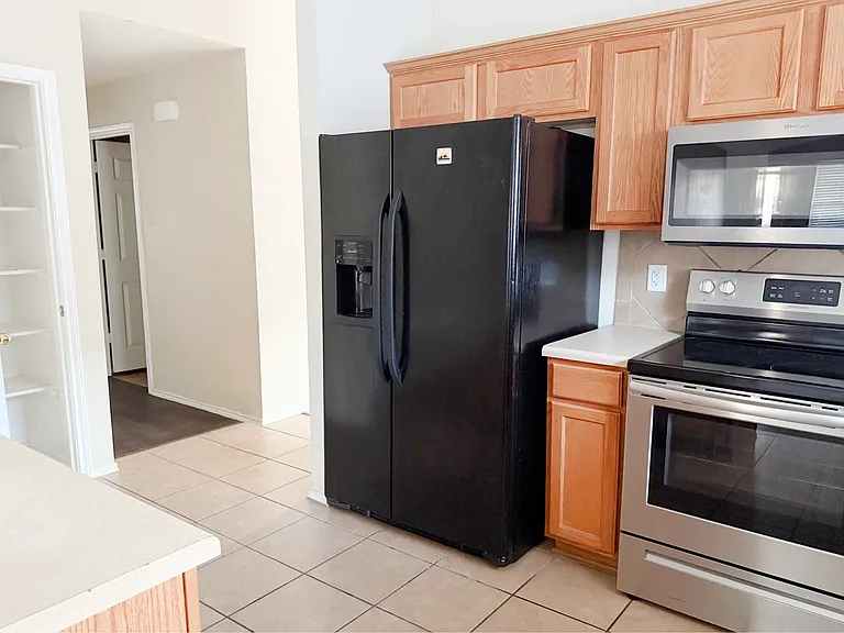 Refrigerator with ice and water.