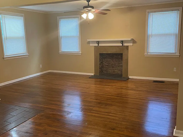 View of living room from dining area
