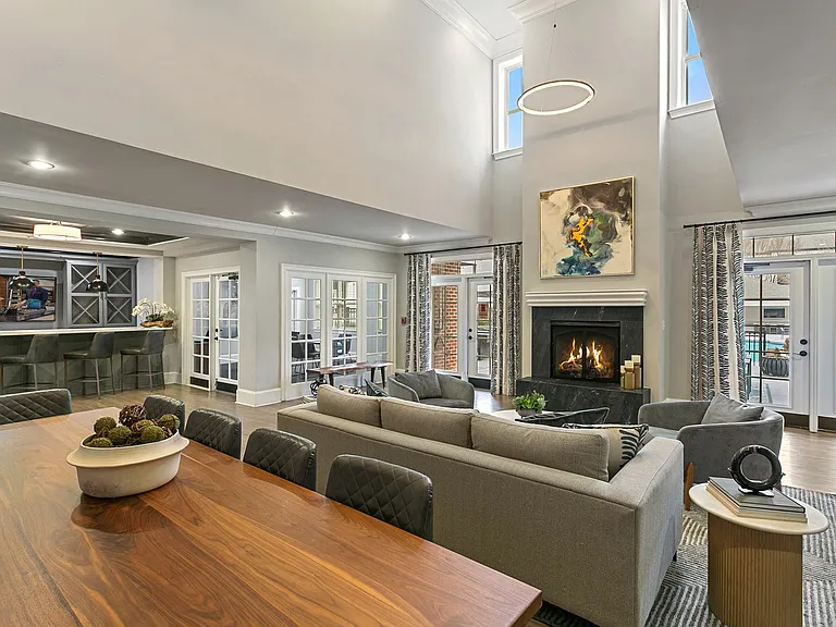 Spacious clubhouse featuring cozy seating and contemporary décor