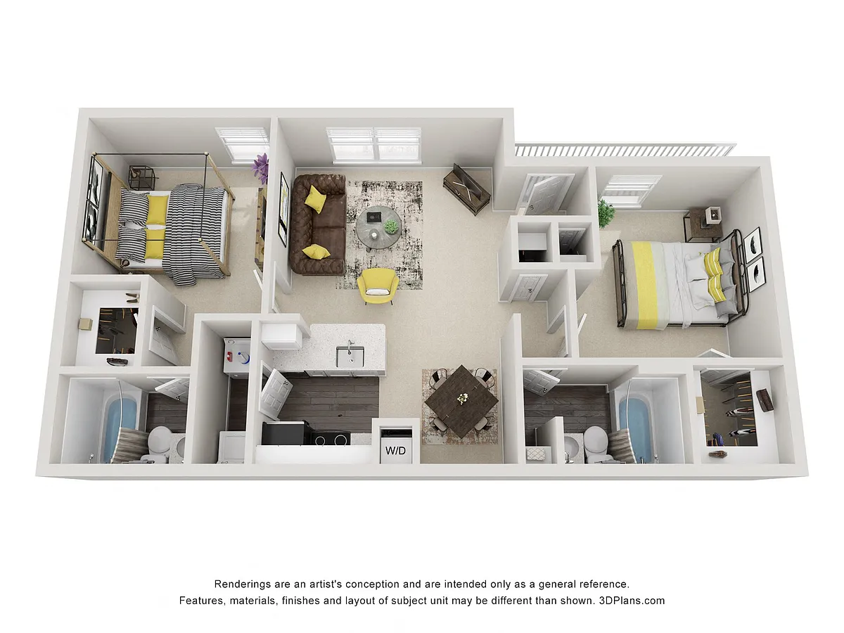 Floor plan Two Bed Two Bath