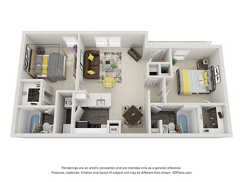 Floor plan Two Bed Two Bath
