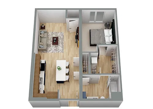 Floor plan 1 Bedroom - A5.1