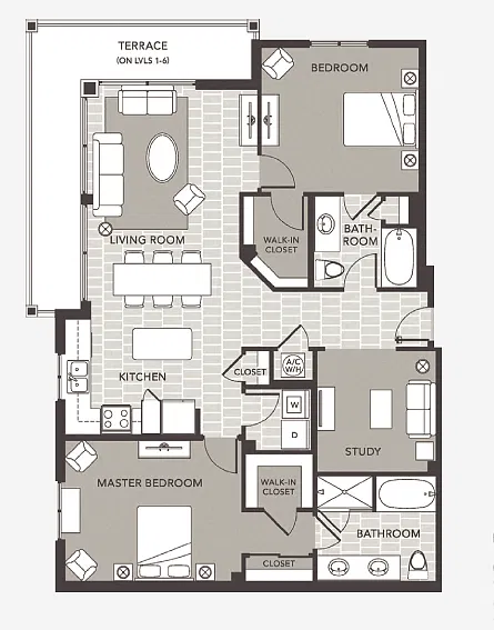Floor plan B5 with Den