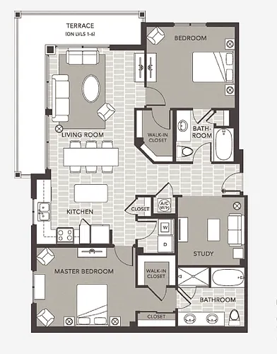Floor plan B5 with Den