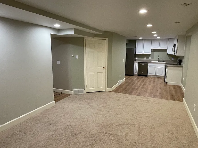 living room, dining area and kitchen